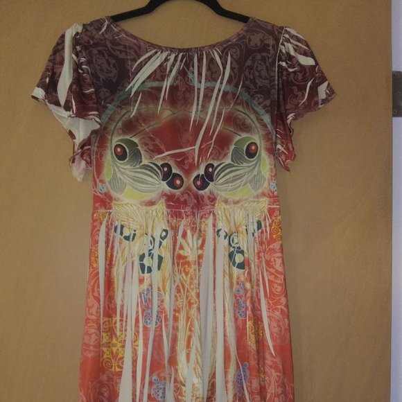 One World size Medium Tunic Flutter Short Sleeve Top-lovely! - Picture 5 of 5